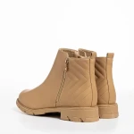 Gracelyn bézs női bokacsizma, műbőrből készült