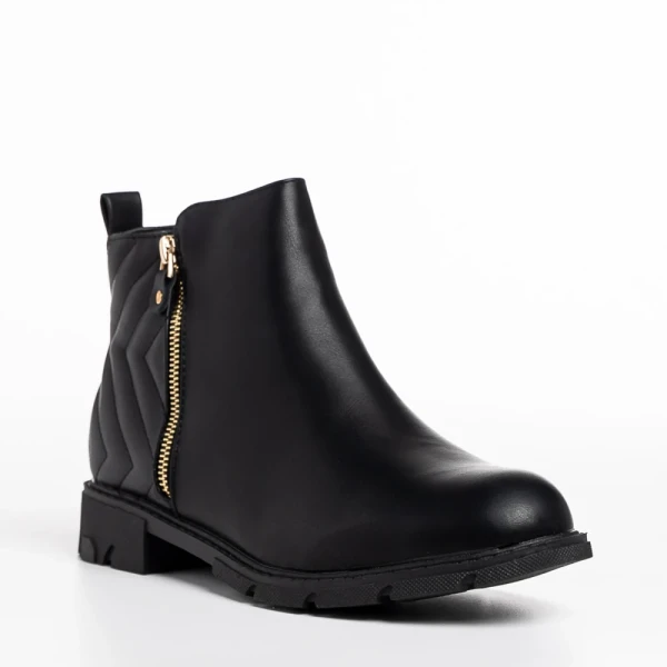 Gracelyn fekete női bokacsizma, műbőrből készült