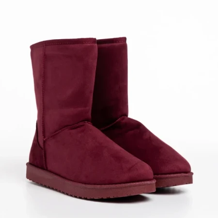 Daleyza bordó női csizma, textil anyagból készült