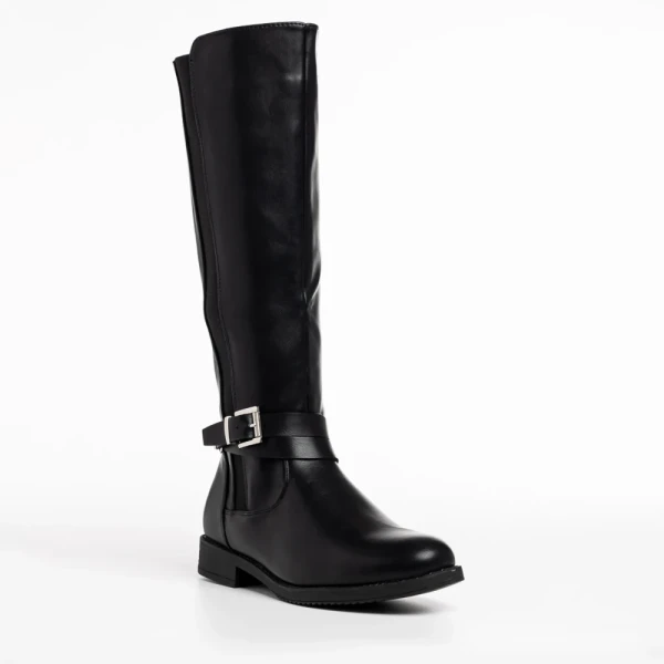 Daleyza fekete női csizma, műbőrből készült