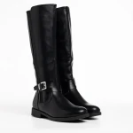 Daleyza fekete női csizma, műbőrből készült