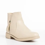 Falecia bézs női csizma, műbőrből készült