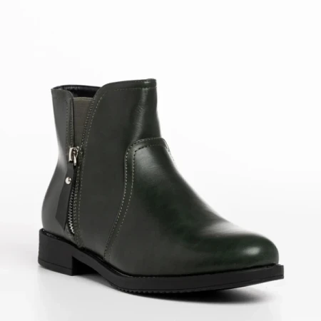 Falecia zöld női csizma, műbőrből készült