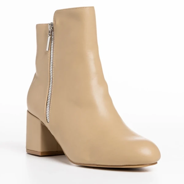 Everlee bézs női bokacsizma, műbőrből készült