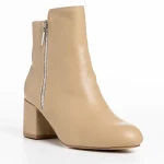 Everlee bézs női bokacsizma, műbőrből készült