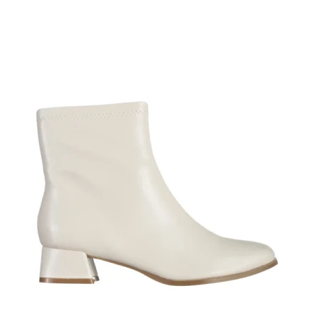 Ainsley bézs női bokacsizma, műbőrből készült