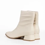 Ainsley bézs női bokacsizma, műbőrből készült