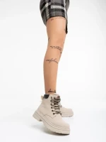 Kaylea bézs női bakancs ökológiai bőrből