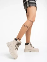 Kaylea bézs női bakancs ökológiai bőrből