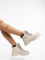 Kaylea bézs női bakancs ökológiai bőrből