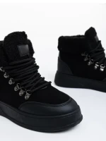 Clarabelle fekete női bakancs textil anyagból