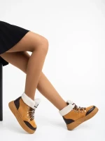 Clarabelle tevebarna női bakancs textil anyagból