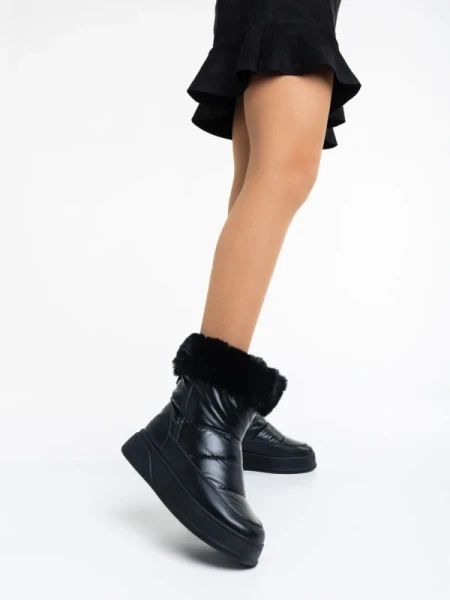 Janicia fekete női csizma ökológiai bőrből és textil anyagból