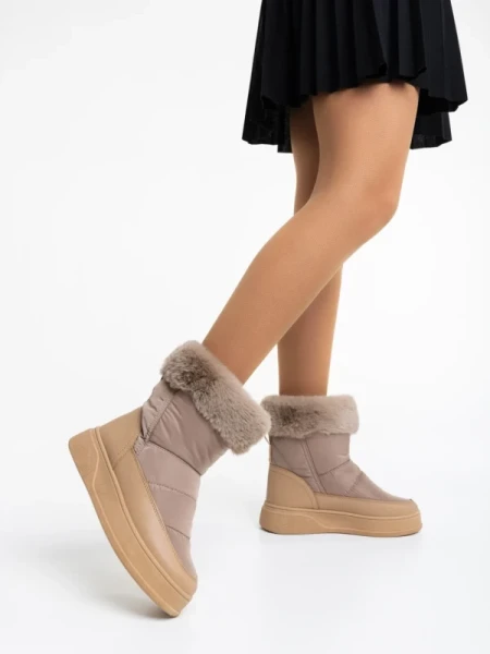 Janicia khaki női csizma ökológiai bőrből és textil anyagból