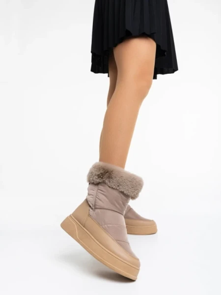 Janicia khaki női csizma ökológiai bőrből és textil anyagból