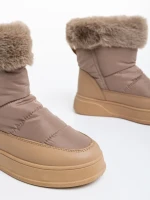 Janicia khaki női csizma ökológiai bőrből és textil anyagból