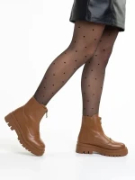 Celestina barna női bokacsizma, műbőrből készült
