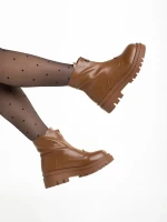 Celestina barna női bokacsizma, műbőrből készült