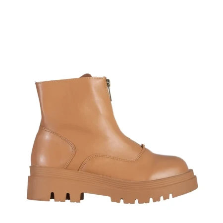 Celestina camel női bokacsizma, műbőrből készült