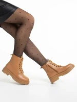 Adora bézs női bokacsizma, műbőrből készült