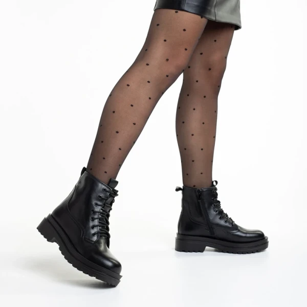Adora fekete női bokacsizma, műbőrből készült