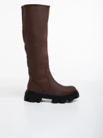 Mukta sötét barna női csizma ökológiai bőrből