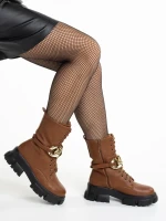 Roiza barna női bakancs, műbőrből készült