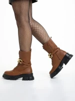 Roiza barna női bakancs, műbőrből készült