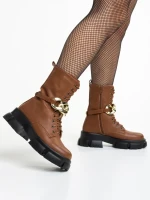 Roiza barna női bakancs, műbőrből készült