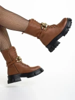 Roiza barna női bakancs, műbőrből készült