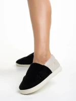 Rogina fekete női papucs, textil anyagból készült