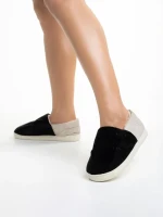 Rogina fekete női papucs, textil anyagból készült