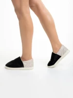 Rogina fekete női papucs, textil anyagból készült