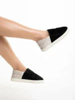 Rogina fekete női papucs, textil anyagból készült