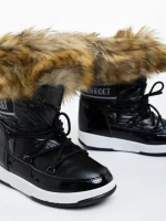 Delyth fekete női csizma ökológiai bőrből és textil anyagból