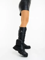 Caraveni fekete női csizma ökológiai bőrből