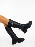 Caraveni fekete női csizma ökológiai bőrből