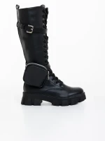 Caraveni fekete női csizma ökológiai bőrből