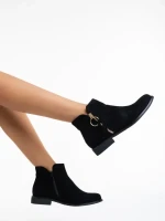 Sharyl fekete női bokacsizma textil anyagból