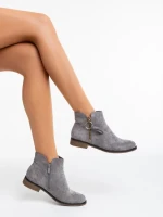 Sharyl szürke női bokacsizma textil anyagból