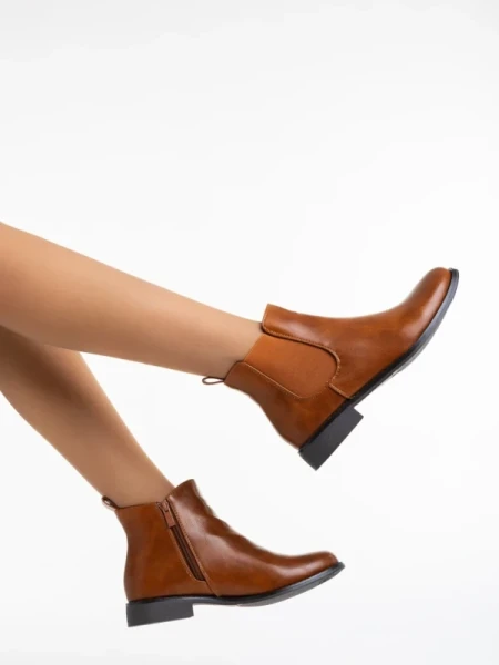 Sandie tevebarna női bokacsizma ökológiai bőrből