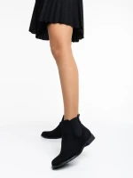 Sauda fekete női bokacsizma textil anyagból