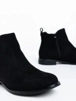 Sauda fekete női bokacsizma textil anyagból
