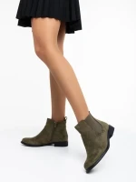 Sauda zöld női bokacsizma textil anyagból