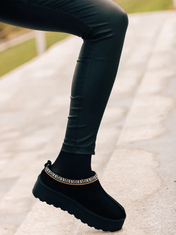 Valtera fekete női papucs textil anyagból