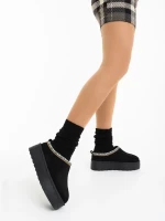 Valtera fekete női papucs textil anyagból