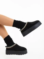 Valtera fekete női papucs textil anyagból