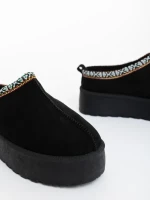 Valtera fekete női papucs textil anyagból