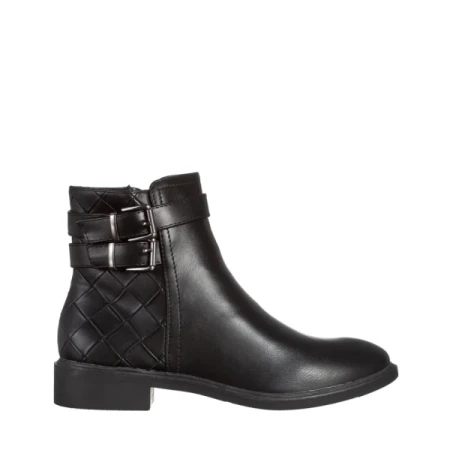 Deliza női fekete bokacsizma ökológiai bőrből