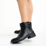 Deliza női fekete bokacsizma ökológiai bőrből